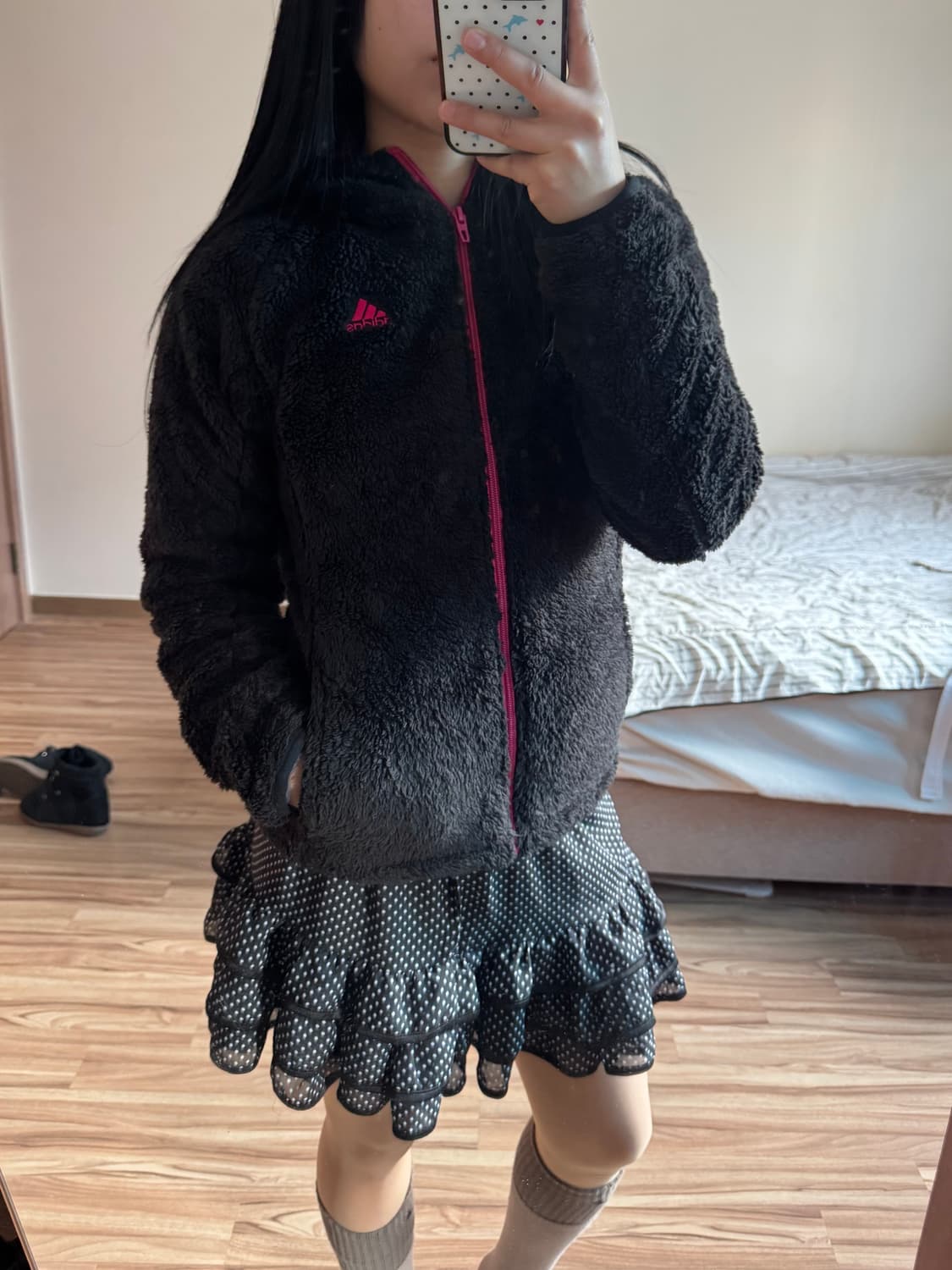 아디다스 핑크 호피 후리스 상품이미지3