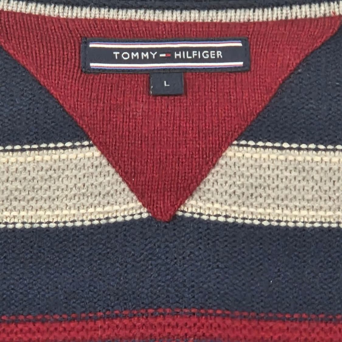 타미힐피거 울 아카이브 스트라이프 풀집업 니트 L 상품이미지7