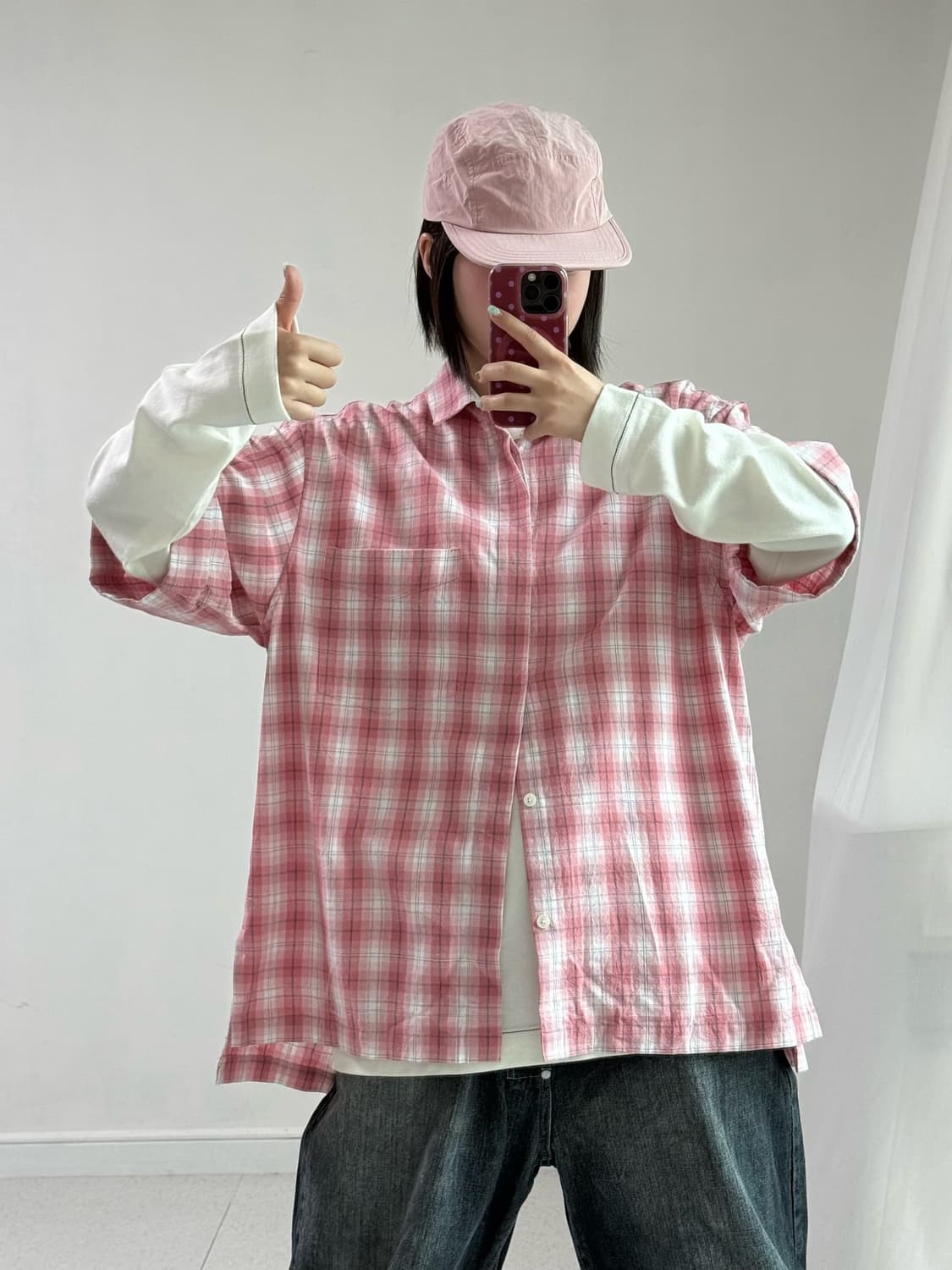 에프터프레이 핑크 반팔셔츠 상품이미지1