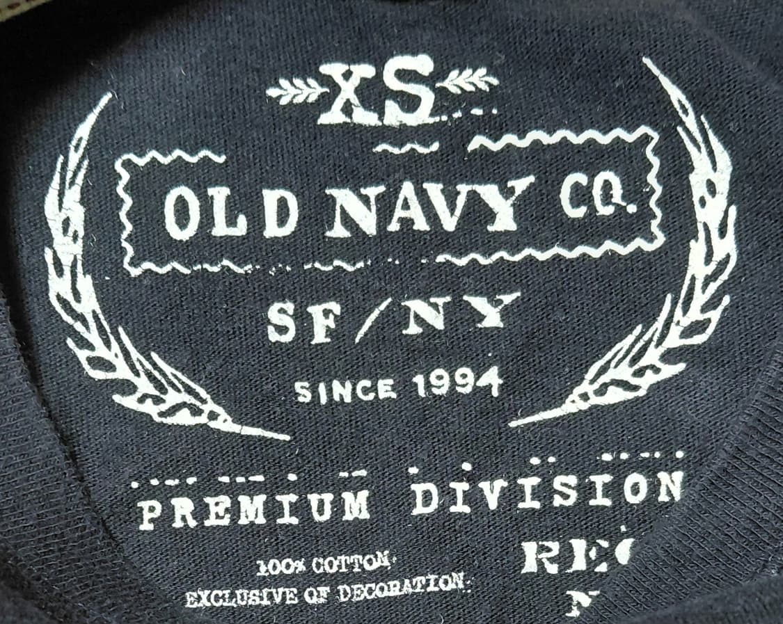 [XS] 올드네이비 빈티지 아플리케 로고 반팔 티셔츠 (블랙) 상품이미지6