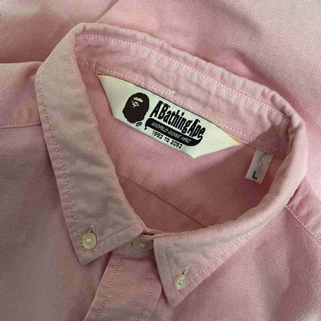 Bape 베이프 사루 로고 옥스포드 셔츠 L 상품이미지4