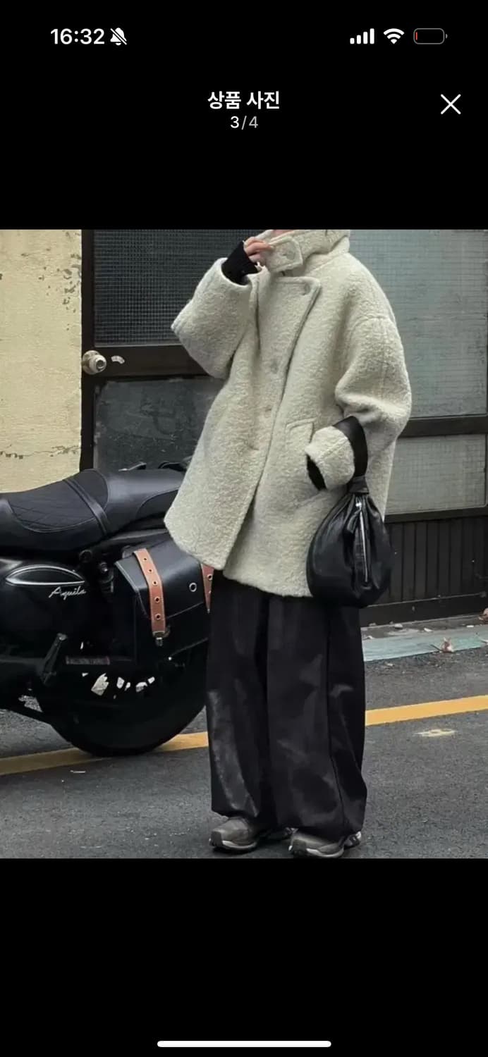 트리밍버드 알파카 피코트 블랙 상품이미지3