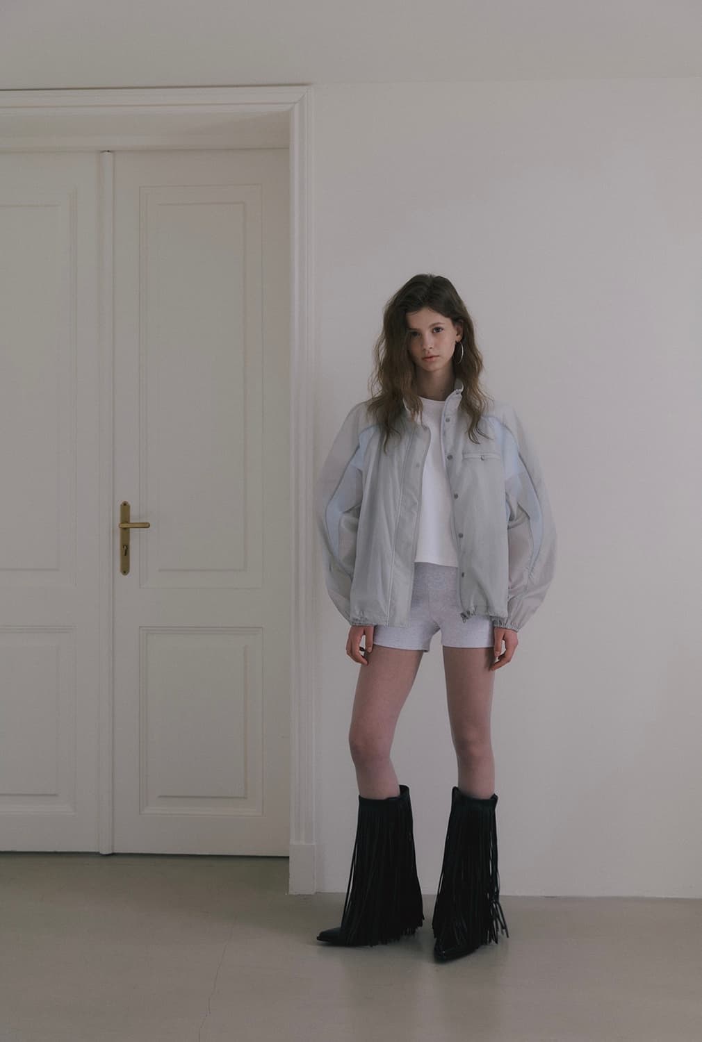 (새상품/택o) 오버듀플레어 인시젼 나일론 자켓 그레이블루 상품이미지1