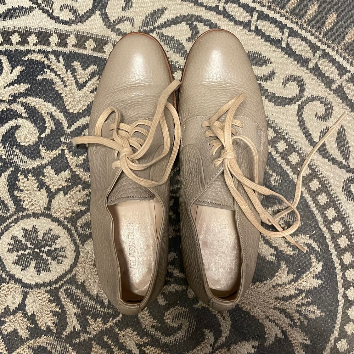 질샌더 (우먼) 카우 하이드 그레이 레이스 업 슈즈 상품이미지4