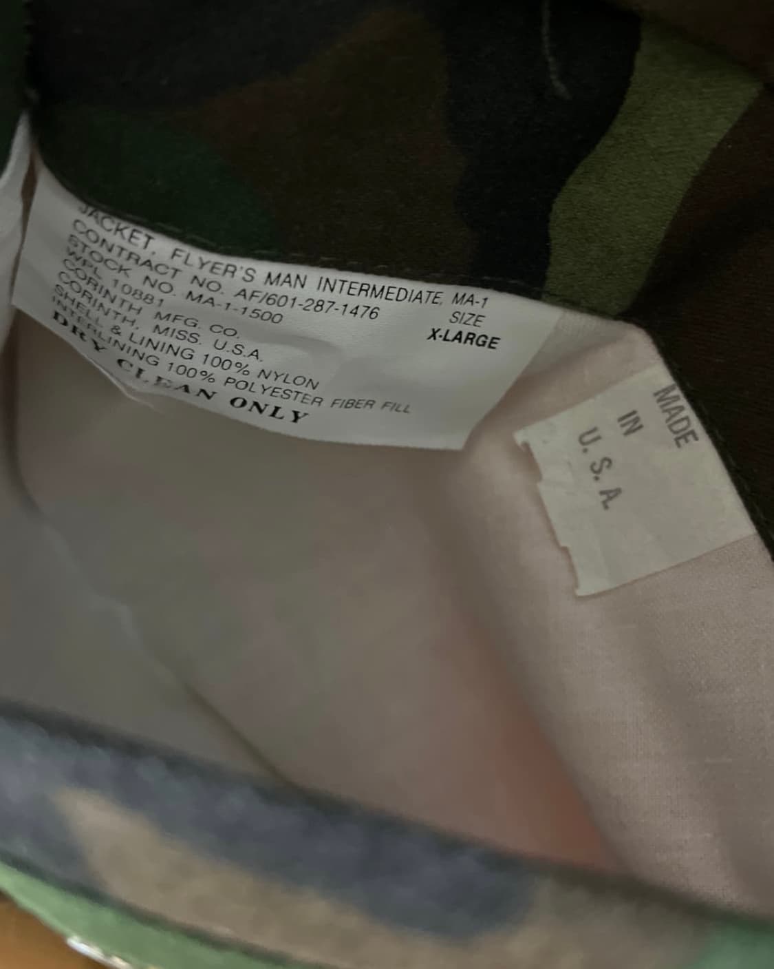 US army 콜린스 미군 우드랜드 카모 ma-1 상품이미지3