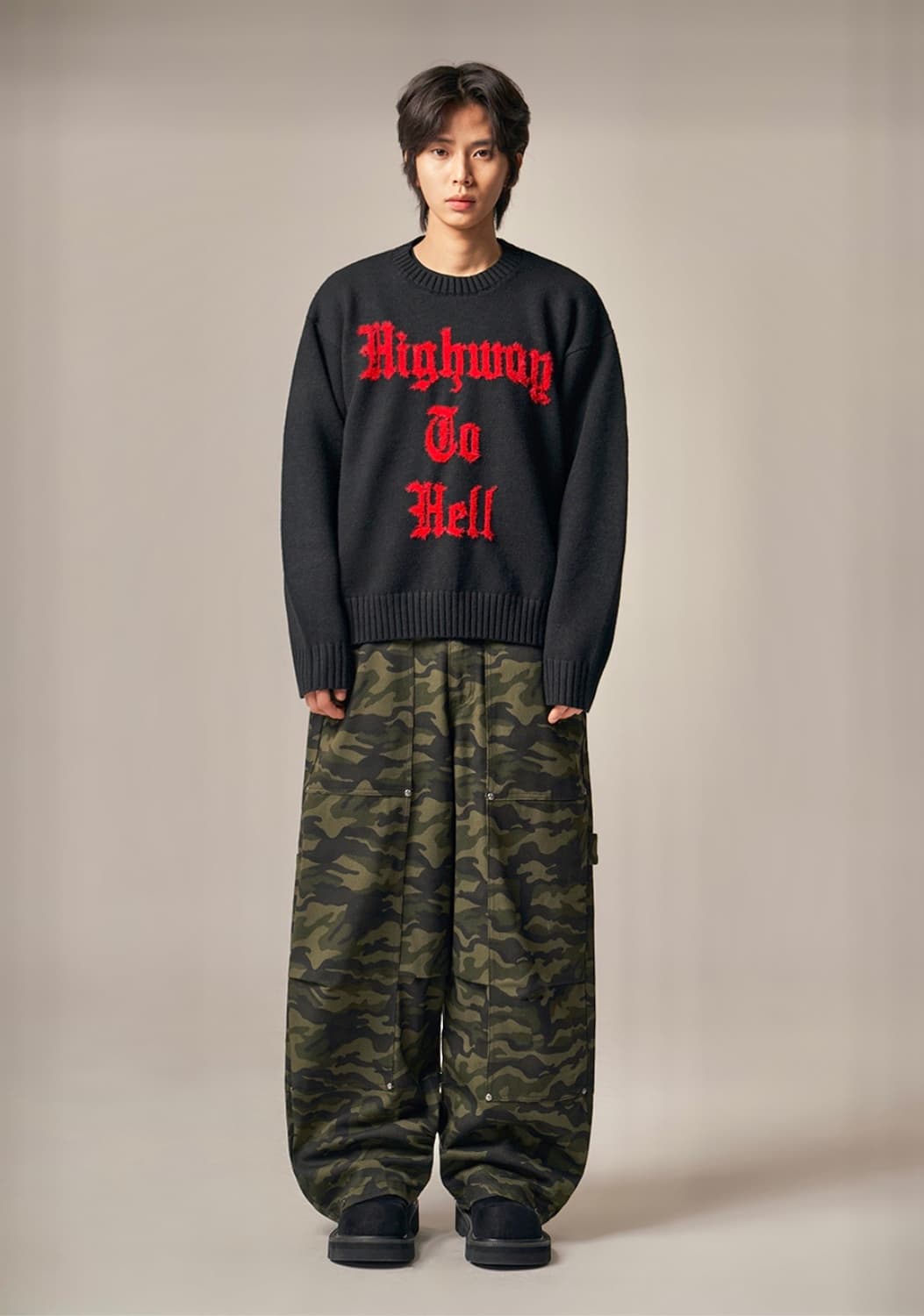 Oblique Print Pants Dark Multi 상품이미지3