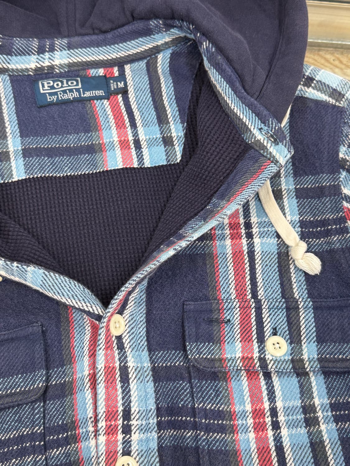 폴로랄프로렌 투포켓 플란넬 체크 후드 셔츠 상품이미지5