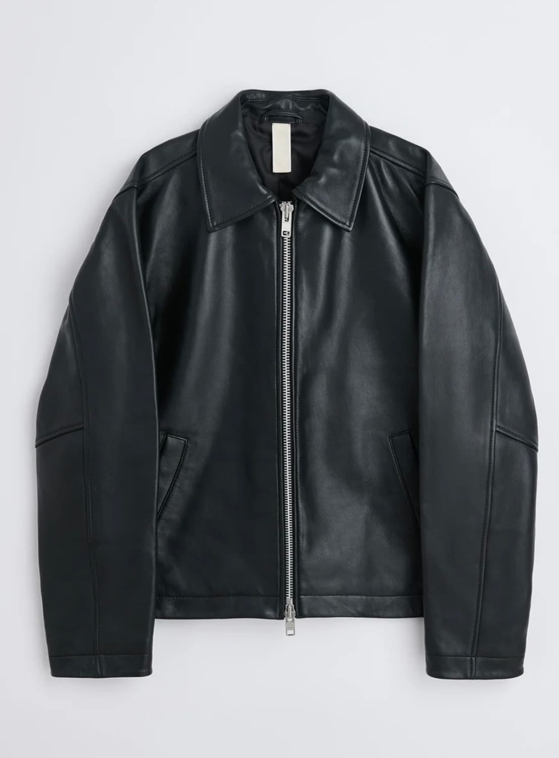 [46] 선플라워 숏레더 자켓 블랙 상품이미지2