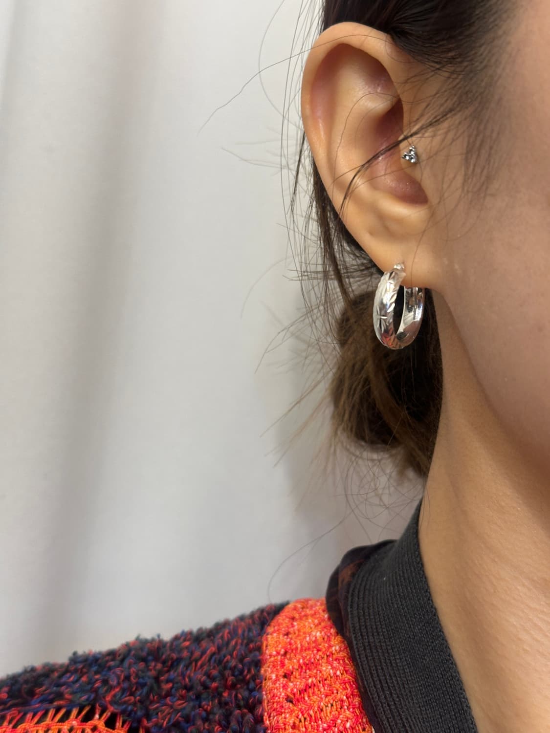 Shine Cut 925silver Hoop Earring✨ 상품이미지8