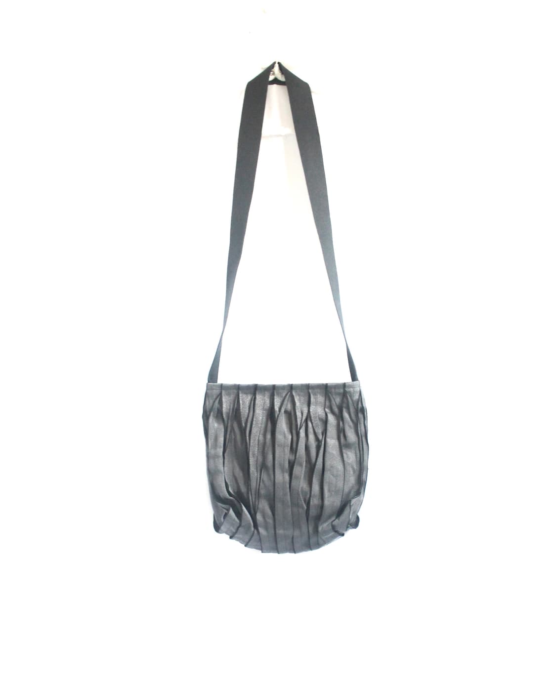 Pleated layered Ash grey Crossbody Bag 상품이미지1