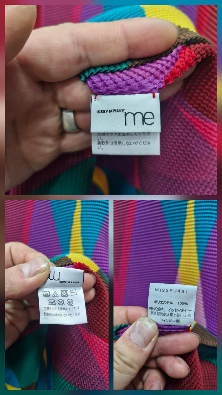 90-95M/55-66 미 이세이미야케  패턴 폴라넥 긴팔티셔츠. 상품이미지9