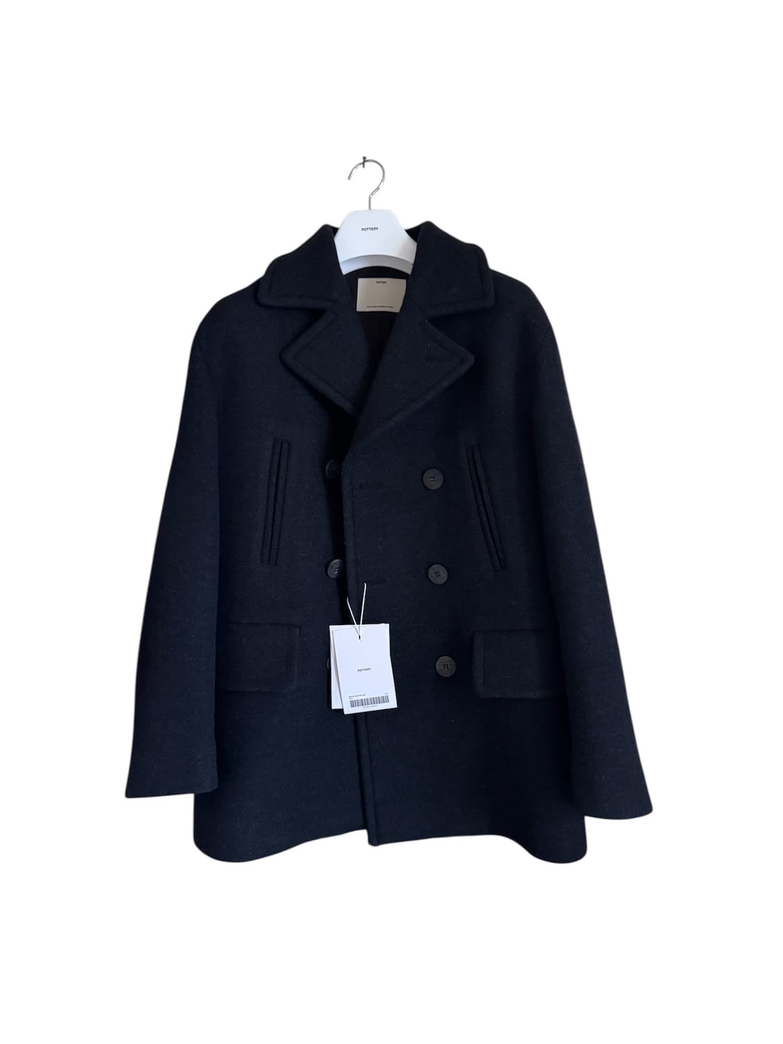 25aw 포터리 멜톤울 피코트 블랙 1사이즈  상품이미지2