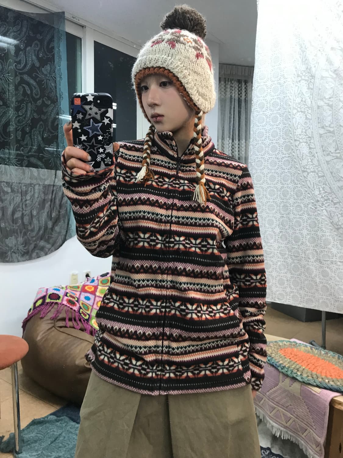 유니클로 여성 에스닉 후리스  상품이미지1