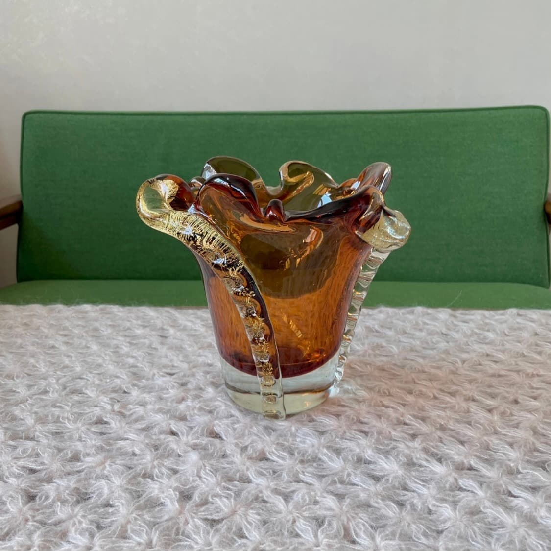 [빈티지 화병] 70’s Vintage 이와타 글라스 앰버 화병 상품이미지6
