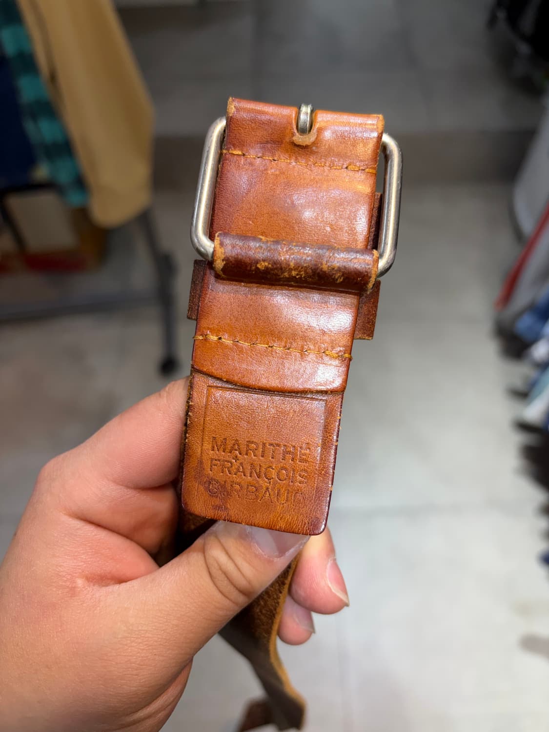 00s 마리떼 프랑소와 저버 스터드 소가죽 레더 벨트 상품이미지3