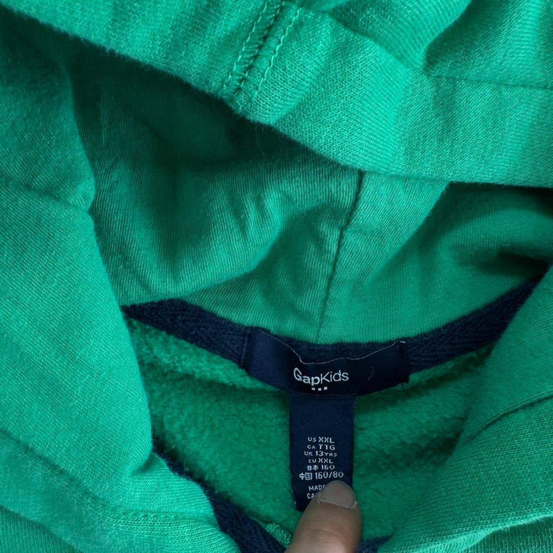 Gap 갭 네이비 로고 그린 후드집업 상품이미지5