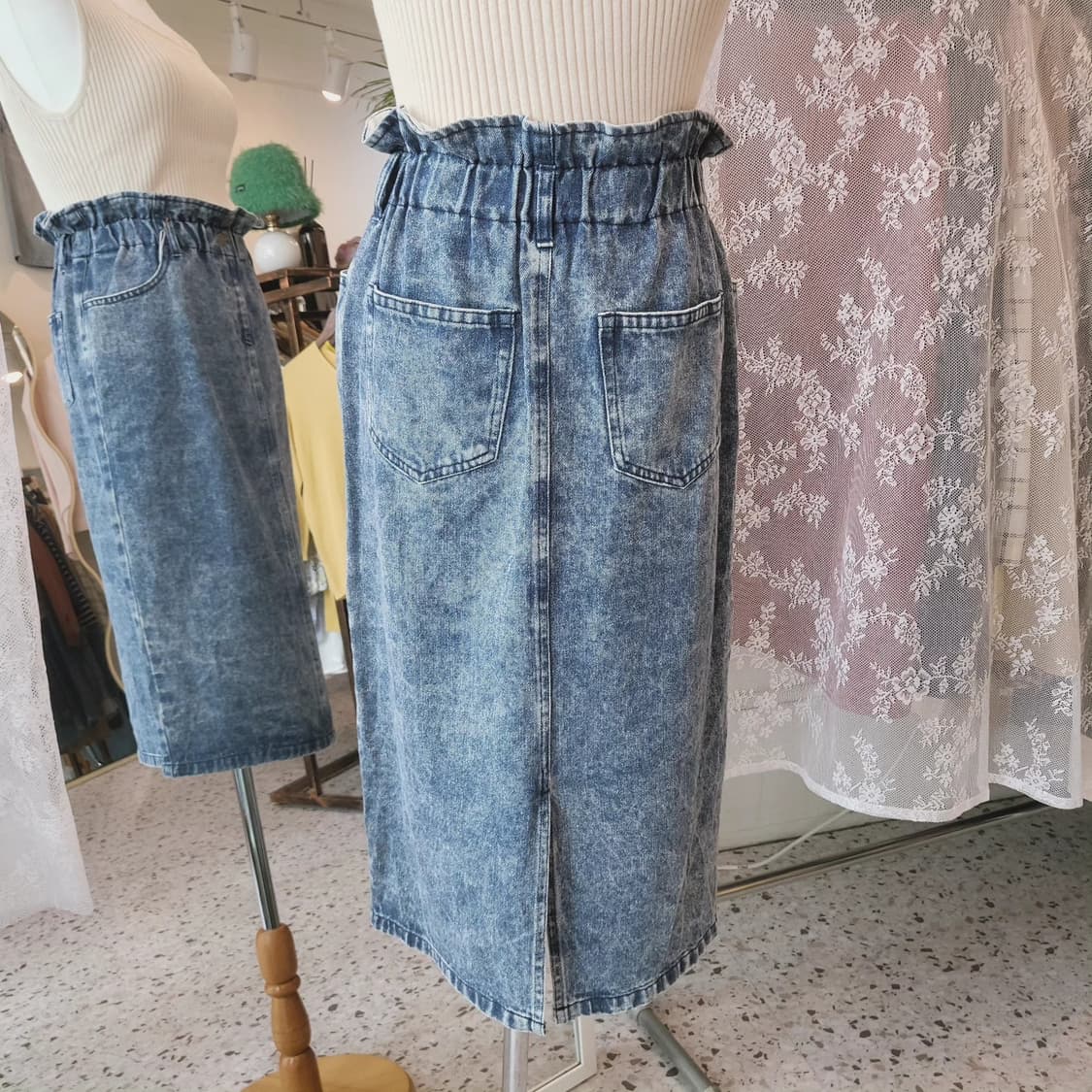 애시드워시 빈티지 밴딩 데님스커트 상품이미지9