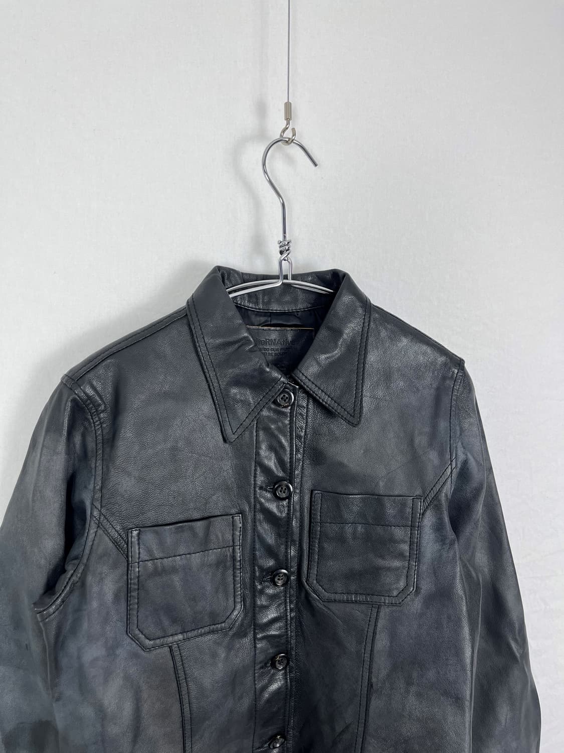 Vintage 워시드 리얼레더 셔츠 자켓  상품이미지5