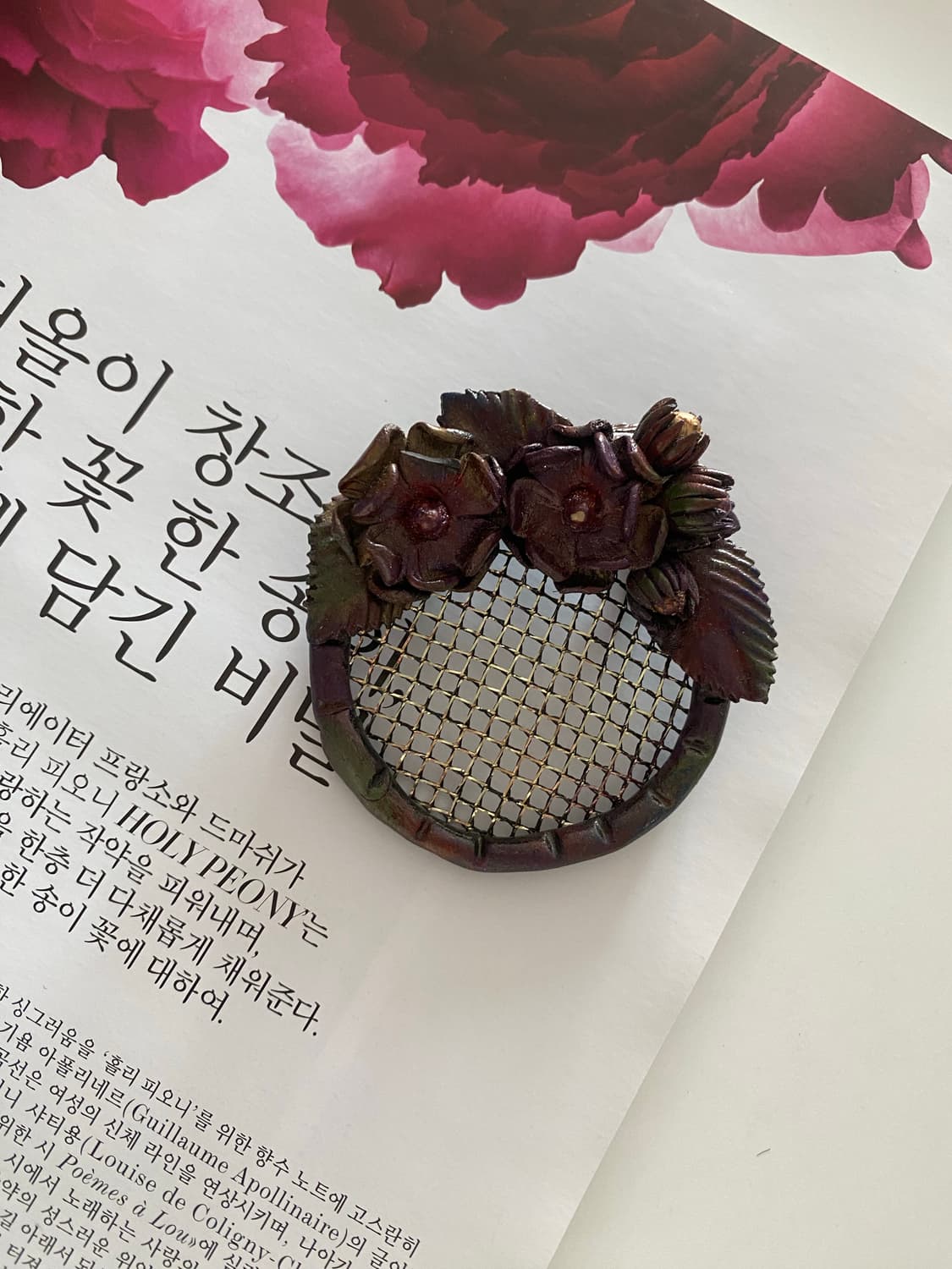 빈티지 플라워 메칼 브로치 상품이미지3