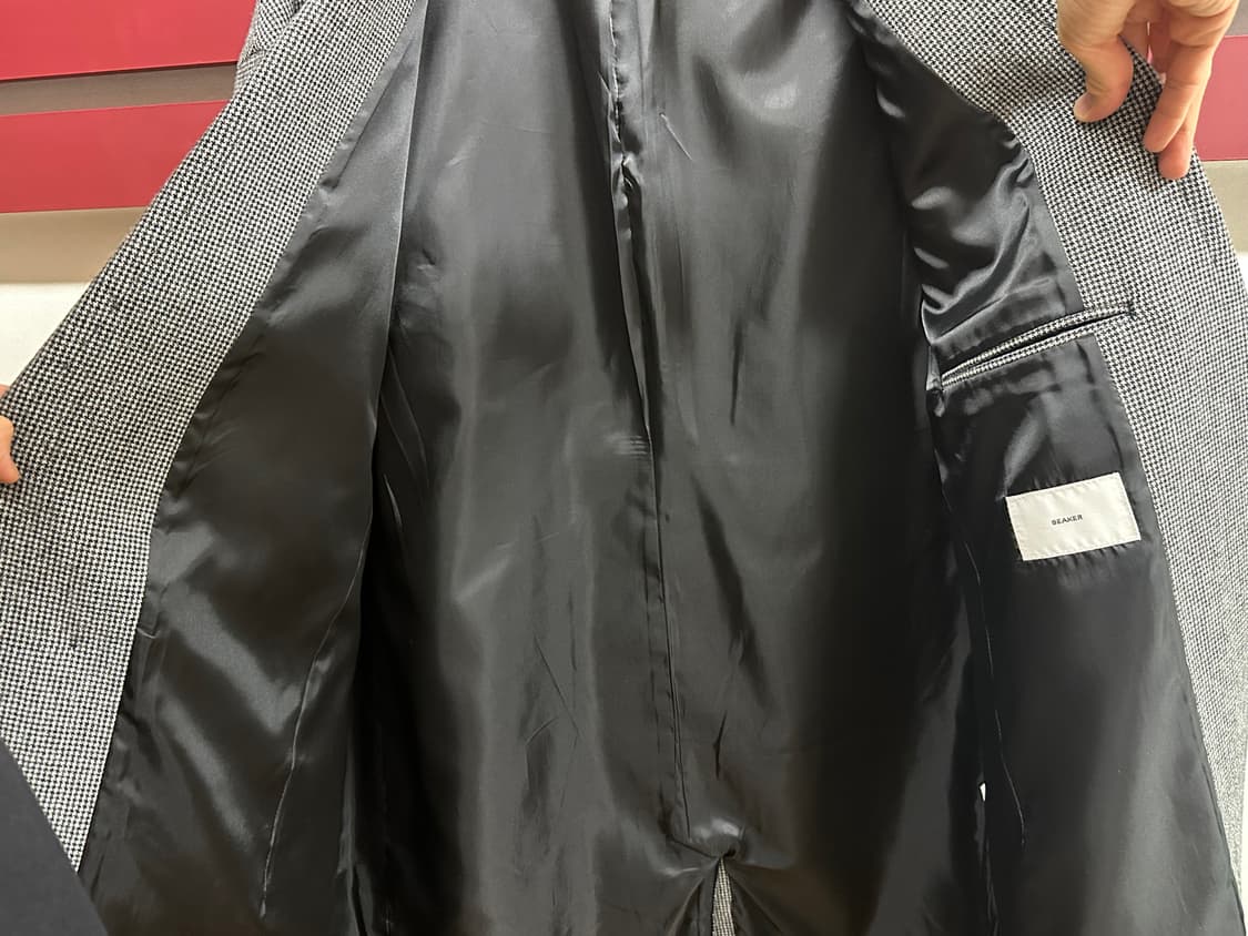 비이커 남성 오버핏 체크 울 롱코트  상품이미지3