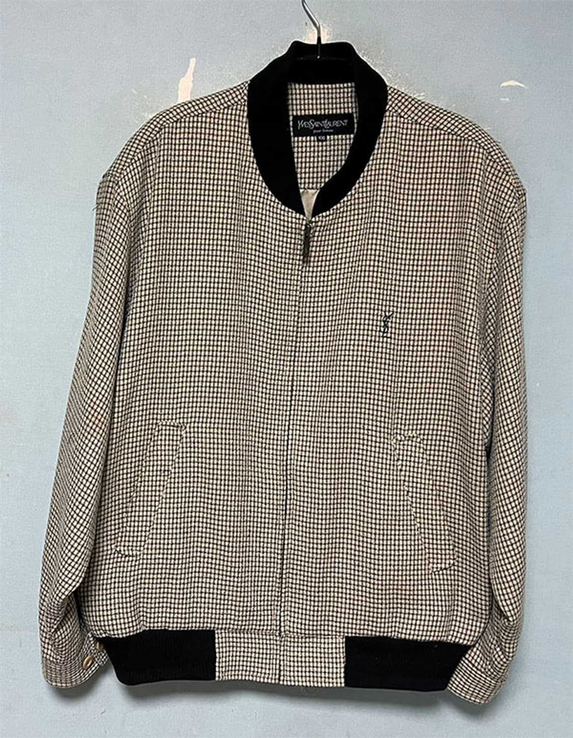 입생로랑 남자 블루종점퍼 춘추 체크 L 100 상품이미지1