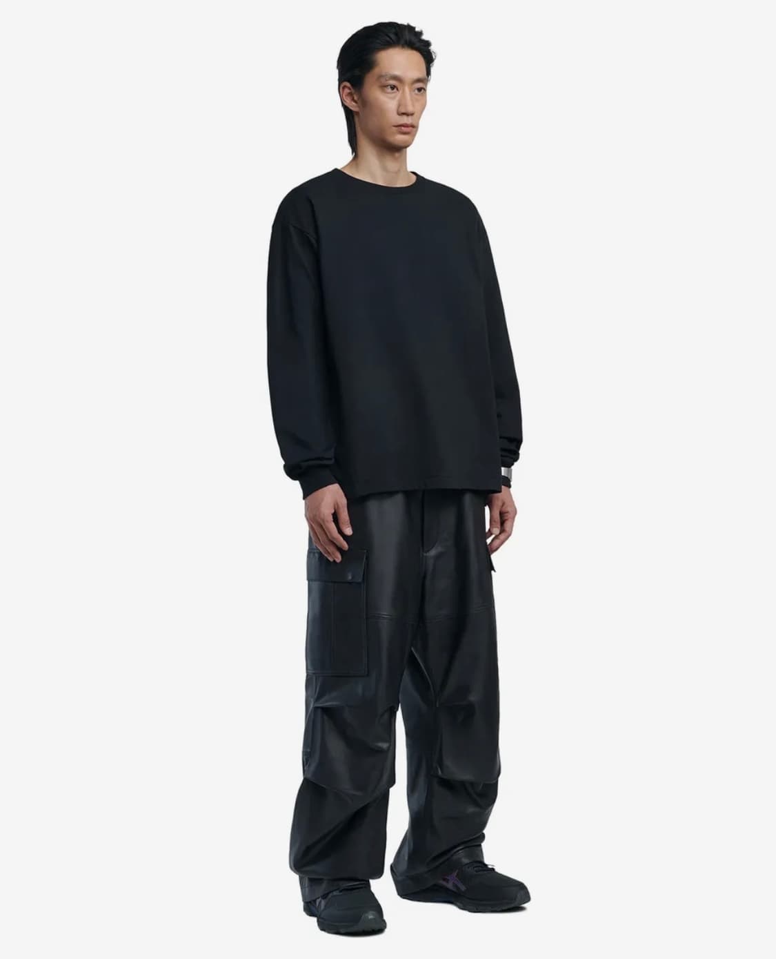 노매뉴얼 BASIC LONG SLEEVE TEE - BLACK M 상품이미지3