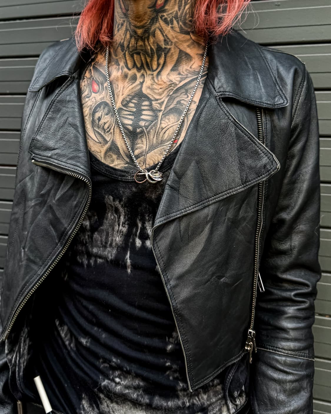 Crop Leather Rider Jacket 상품이미지2