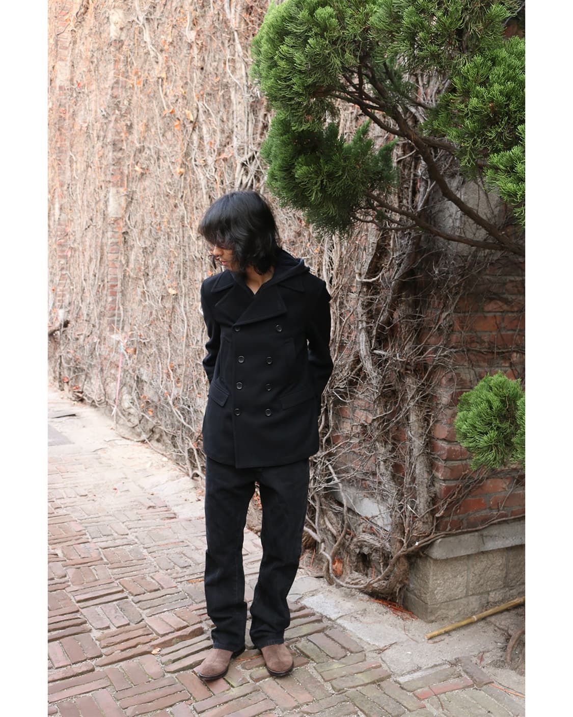 블랙 바렛 블랙 울 피코트  상품이미지3