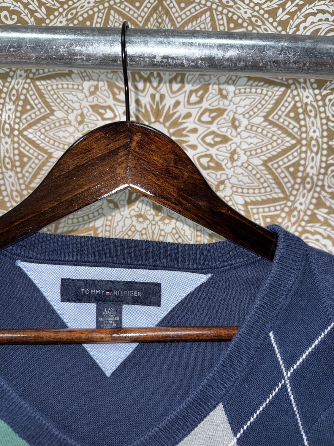 타미힐피서 아가일 브이넥 니트  상품이미지5