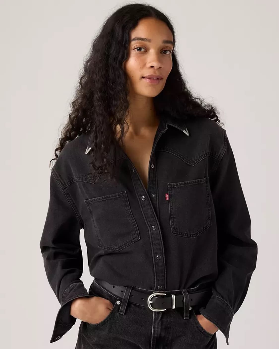 리바이스 데님셔츠 블랙  상품이미지1