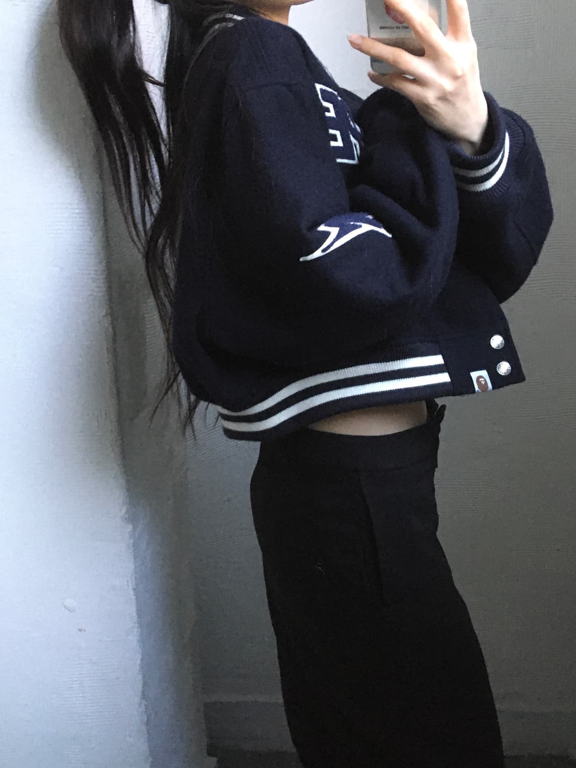 Bape 베이프 24SS 우먼 크롭 바시티 자켓 상품이미지4