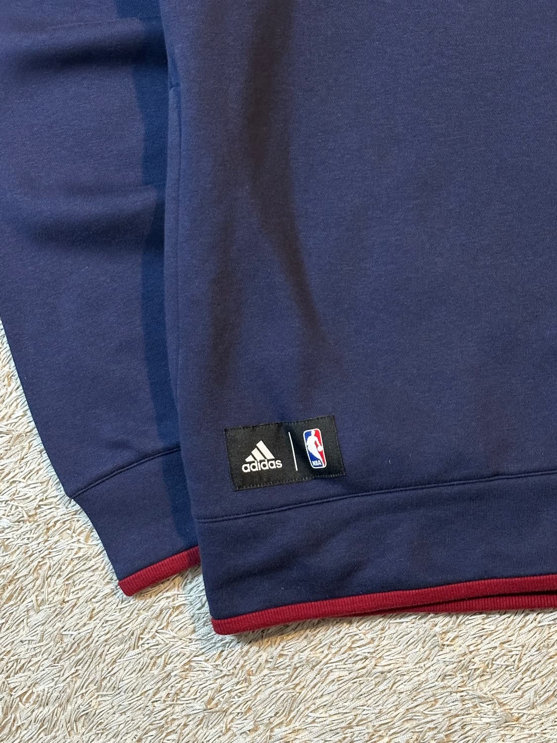 희귀) 아디다스 NBA 클리브랜드 코튼 트랙탑 져지 네이비 버건디 상품이미지3