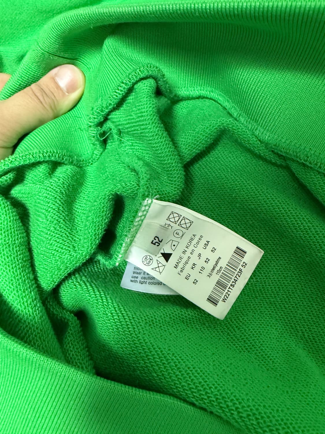 우영미 22ss 플라워 백로고 후드 그린 52 상품이미지3