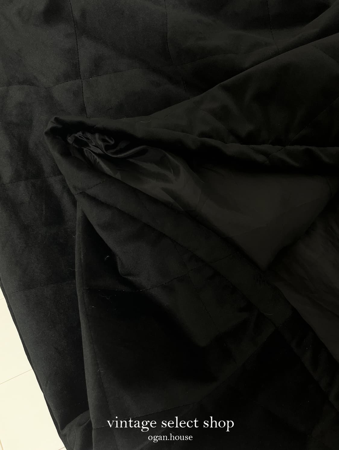 vintage black quilting skirt 상품이미지3