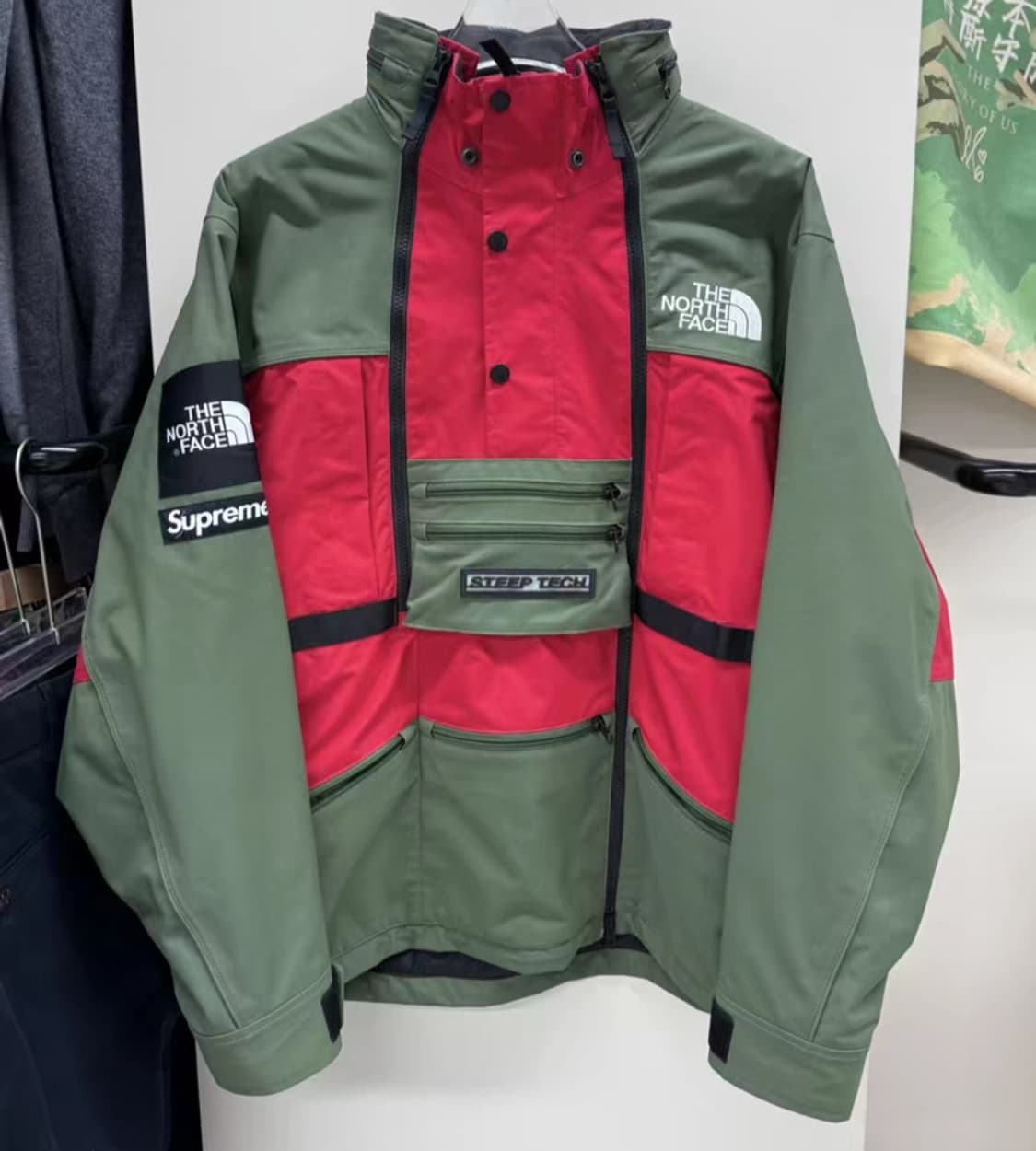 슈프림 x 노스페이스 스팁 테크 후드 자켓 올리브 (16SS) M 상품이미지1