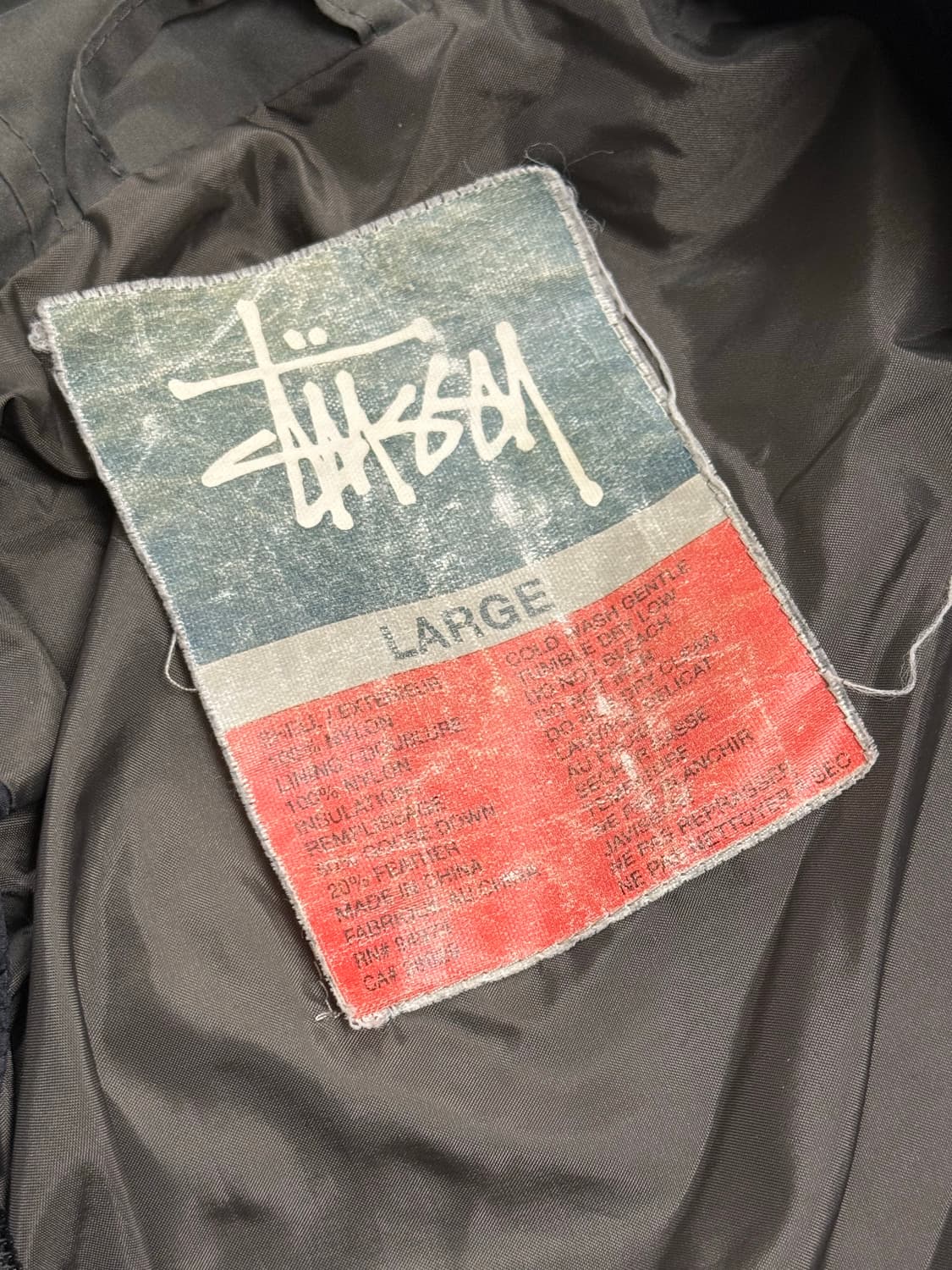 올드 스투시 구스다운 L 상품이미지5