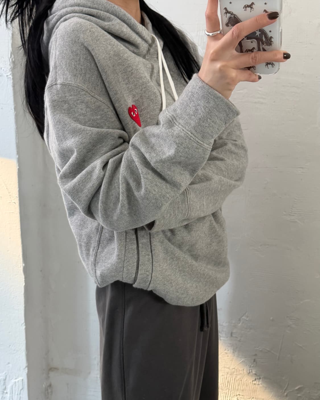 COMMEdesGARCONS 꼼데가르송 레드와펜 그레이컬러 후드티 L 상품이미지6