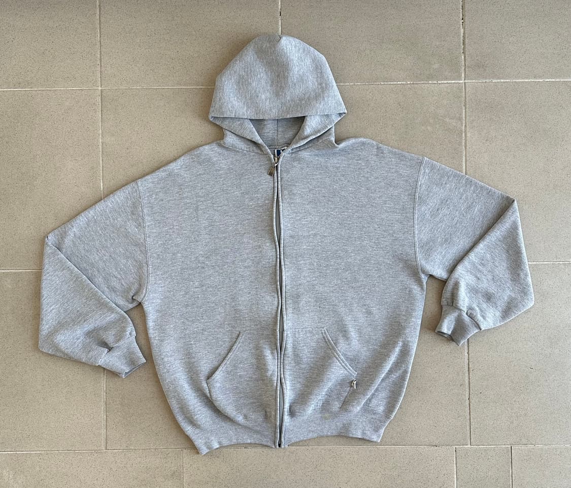 90s 빈티지 러셀 후드집업 그레이 XL USA 상품이미지1