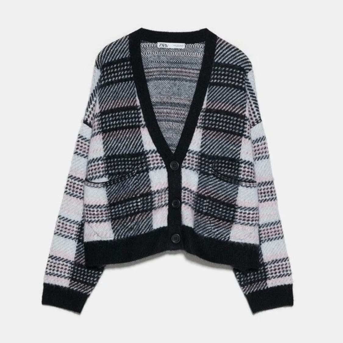 Zara 자라 체크 울 니트 가디건 상품이미지5