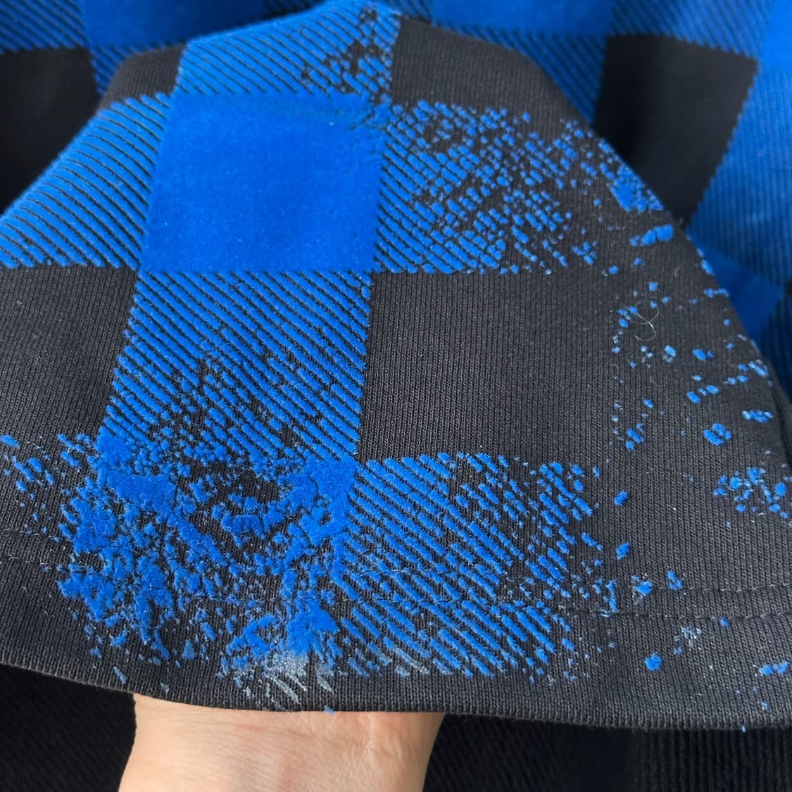 14AW 알렉산더맥퀸 아카이브 오버사이즈 벨벳 체크 맨투맨 (본사 샘플) 상품이미지6