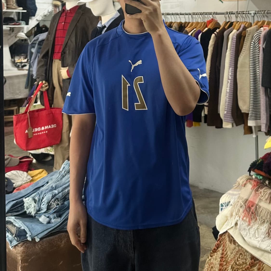 (착용컷) PUMA 풋볼 유니폼 상의 (남성용 100) 상품이미지3