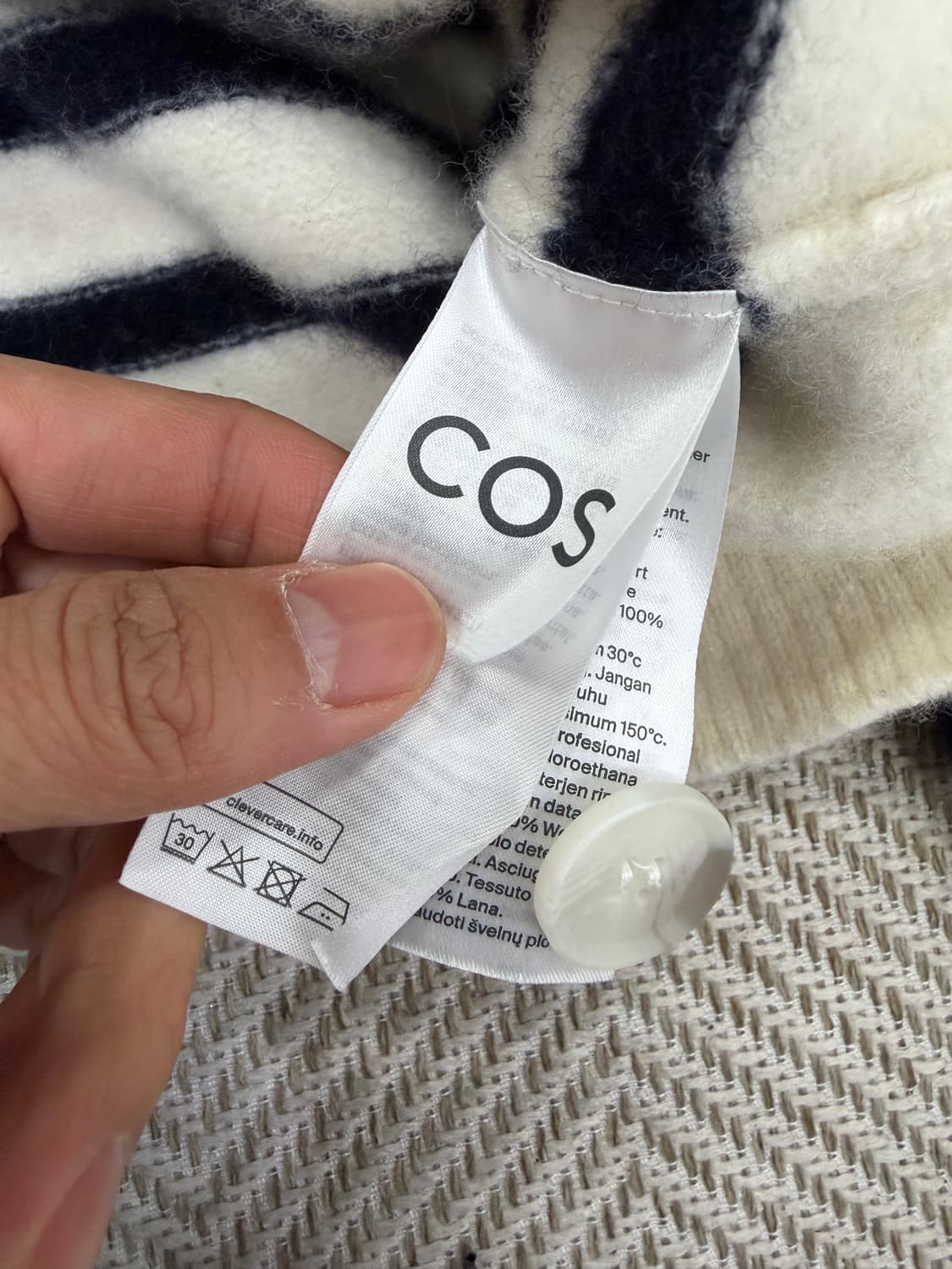 정품) COS 코스 여성 루즈핏 스트라이프 가디건 XS 상품이미지6