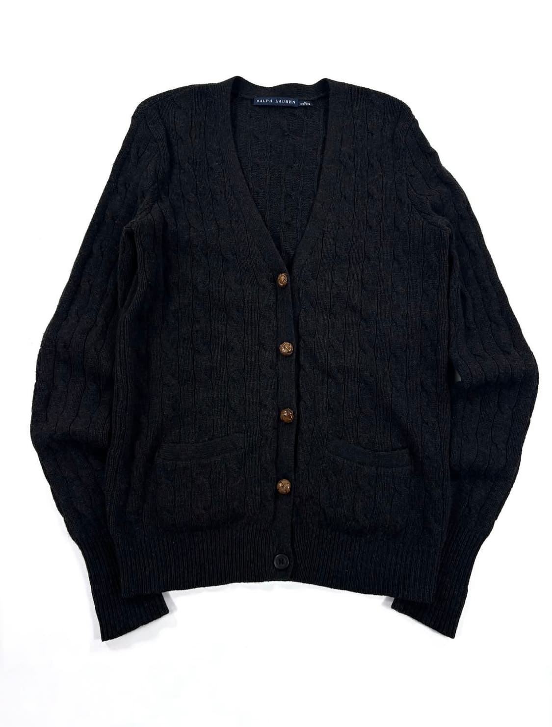 폴로 랄프로렌 울 캐시미어 꽈배기 니트 가디건   상품이미지1