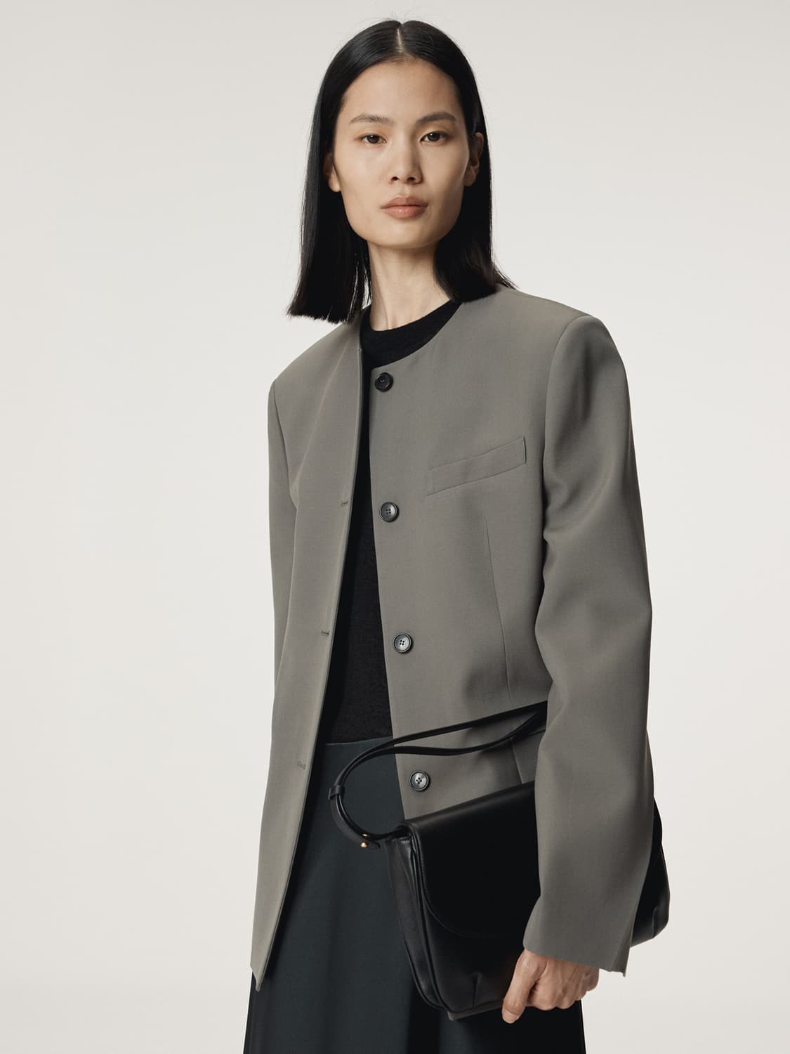 렉토 RECTO 카라리스 싱글 자켓 그레이 상품이미지2