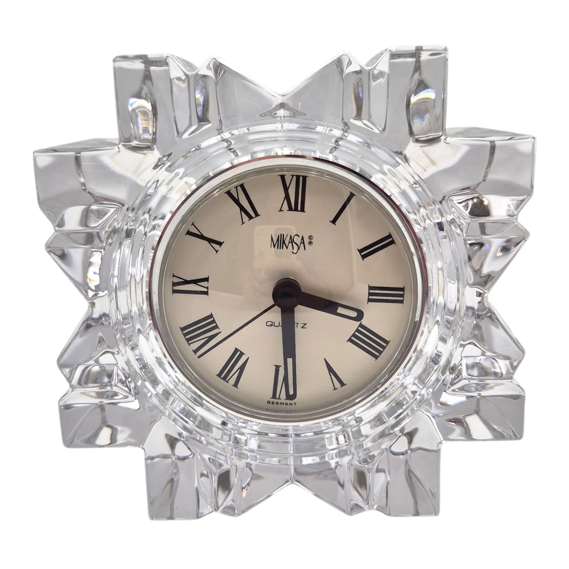 80s 독일 미카사 크리스탈 눈꽃 탁상 시계 상품이미지1