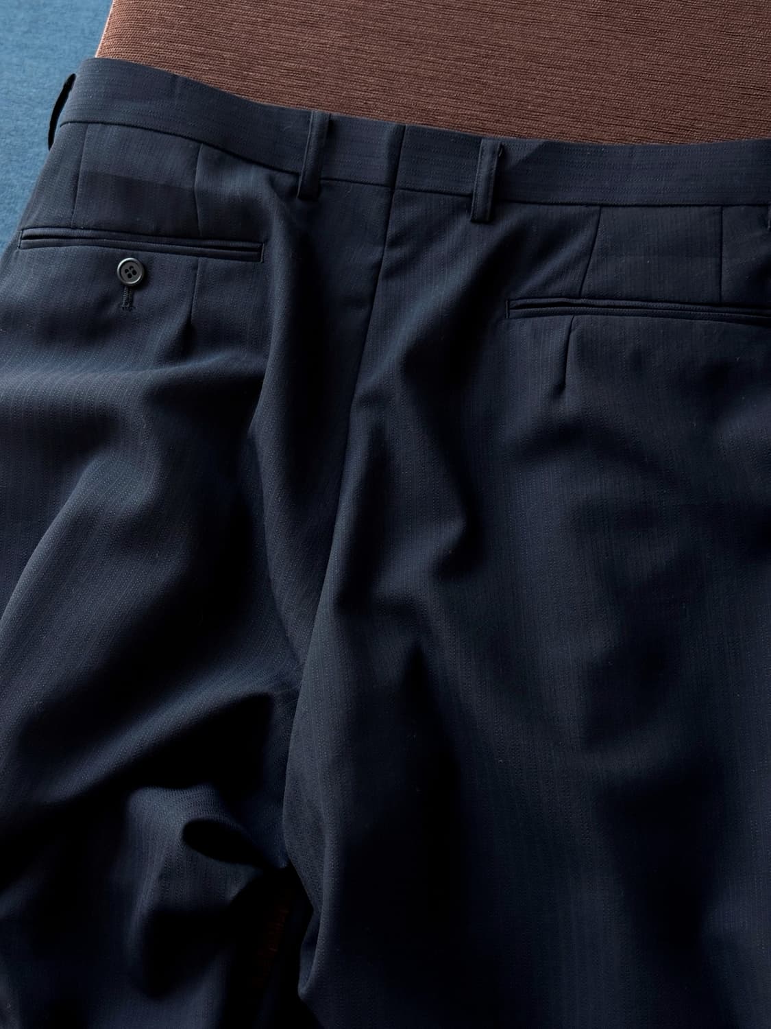 Light wool cotton snap belted trouser 상품이미지8