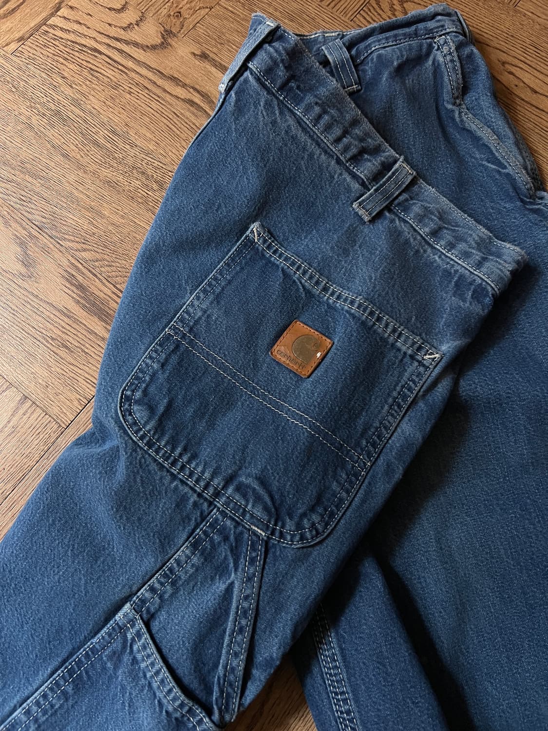 [40]칼하트 USA 덩가리핏 빈티지 워싱 싱글니 카펜터 워크 데님 팬츠 상품이미지5