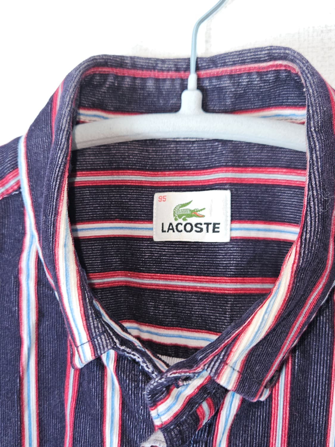 라코스테 스웨이드 셔츠 스트라이프 레드블랙 남성 95 상품이미지4