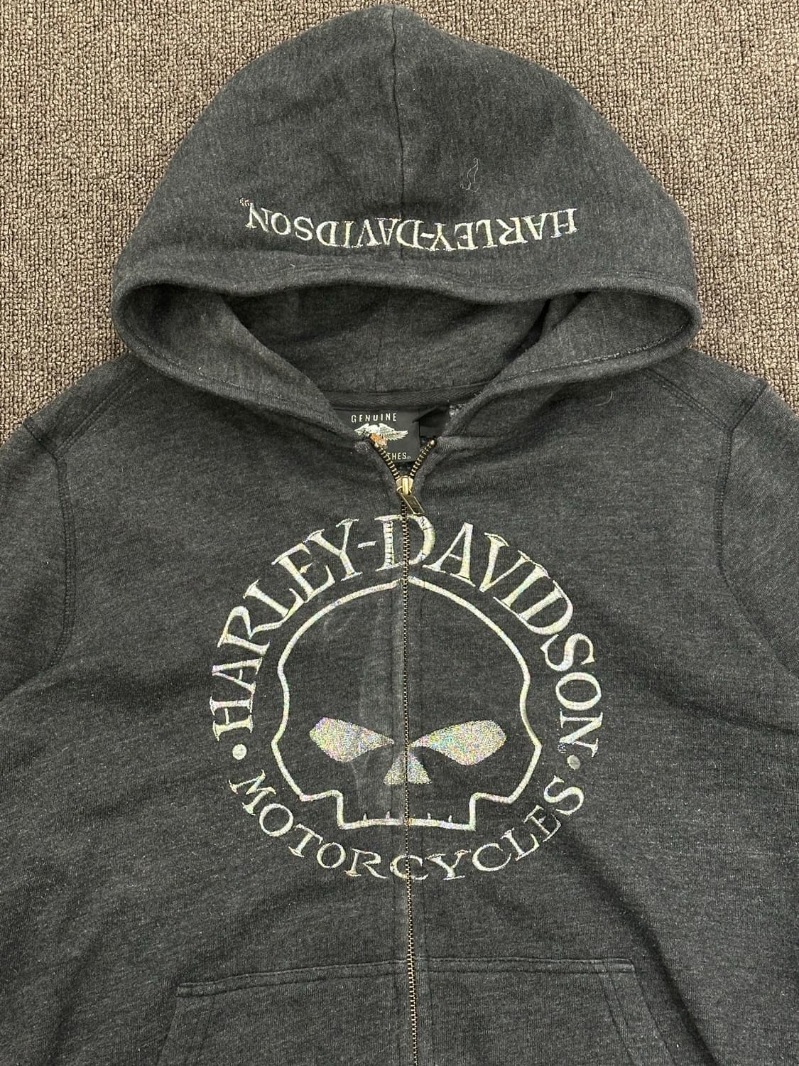 M)할리데이비슨 윌리 G 스컬 로고 후드집업 상품이미지4
