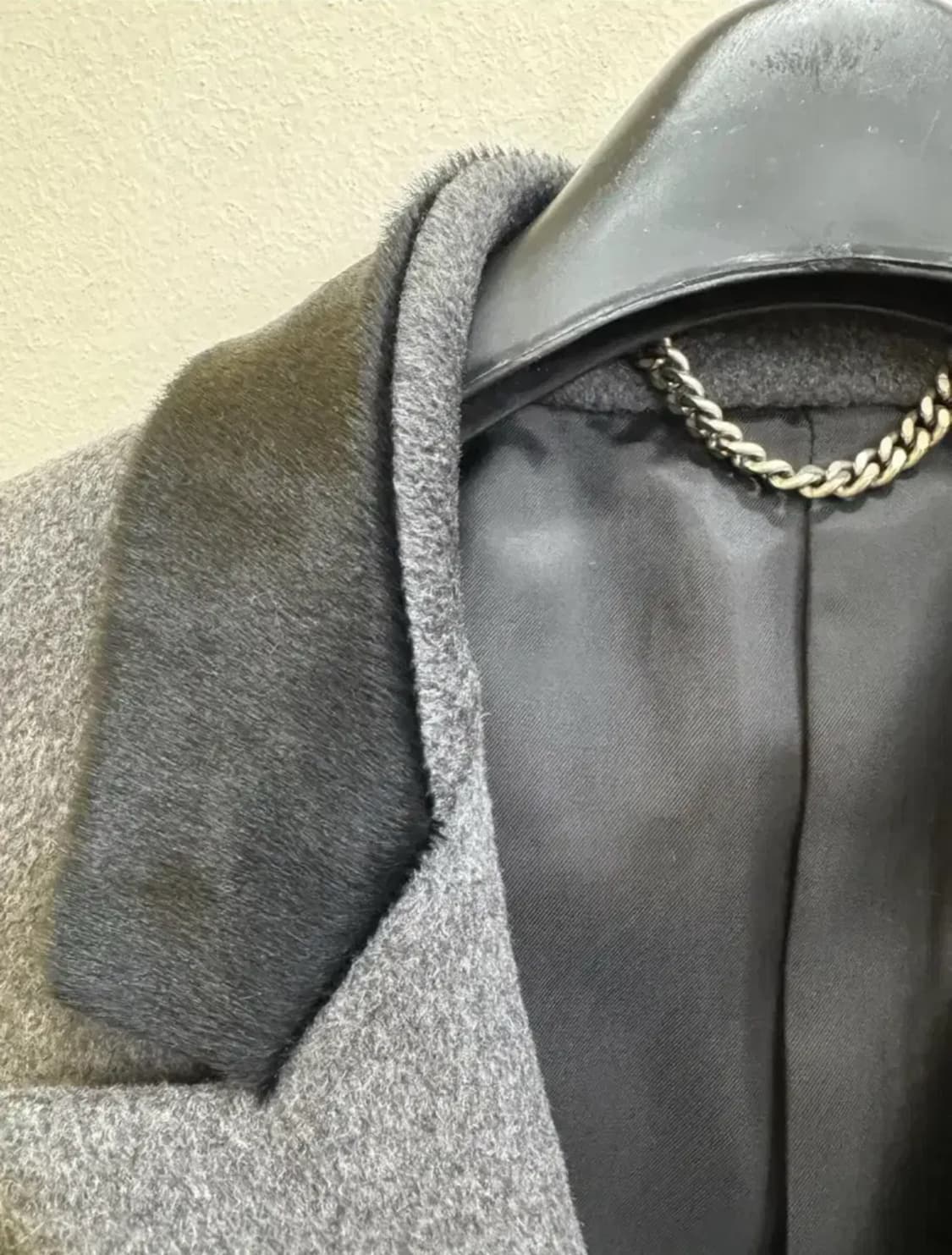 SYSTEM 시스템 이탈리안 캐시미어 더블 코트 – 클래식 차콜 상품이미지3